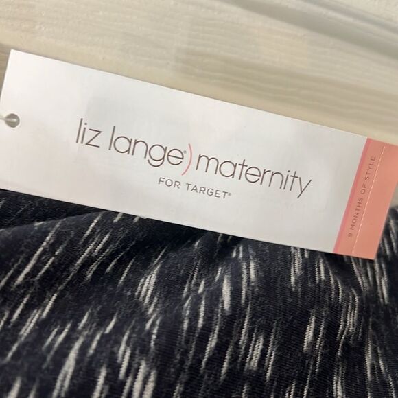 Liz Lang Maternity For Target Medium Black White Ebony Space Dye Midi Dress New - Picture 5 of 8